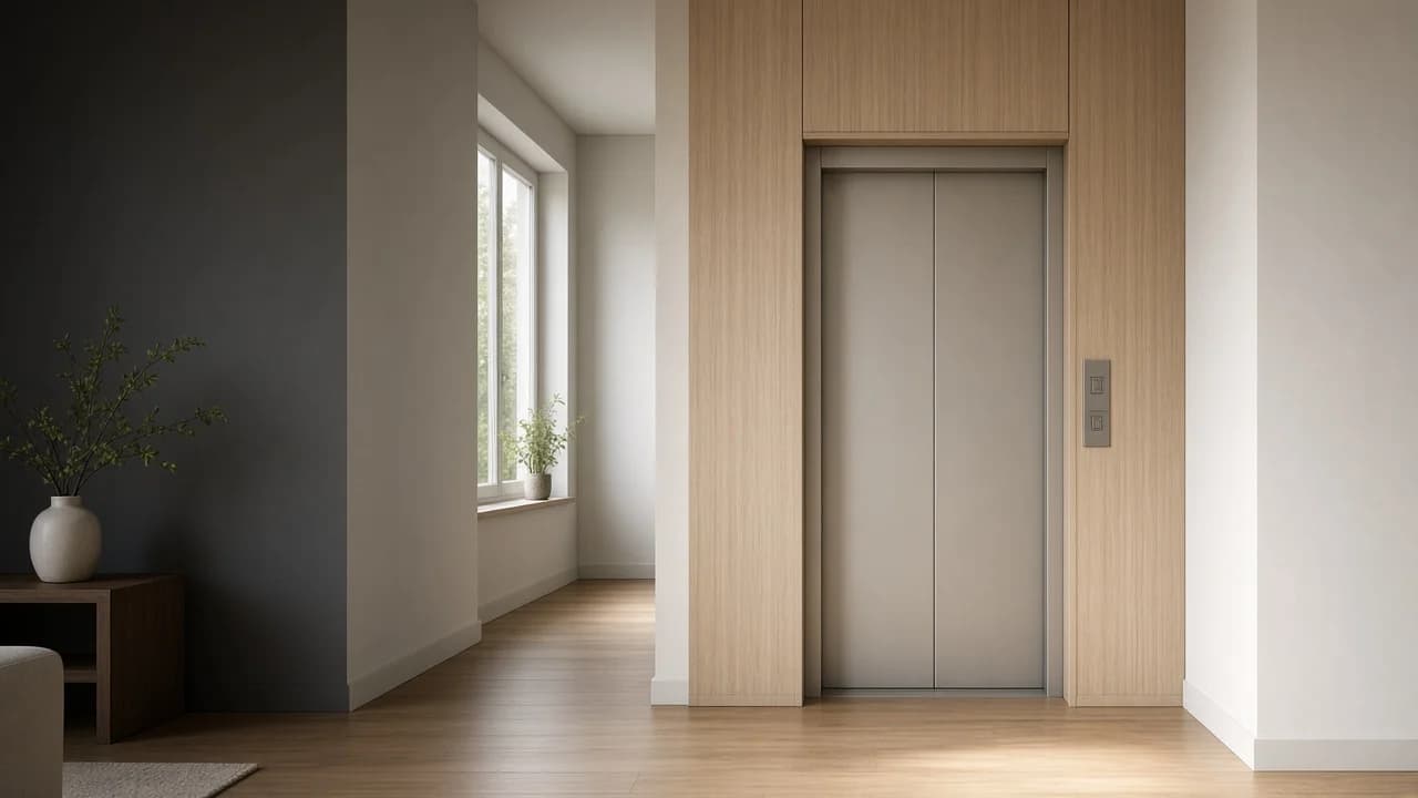 Kućni lift u porodičnom domu — dekorativna pozadina