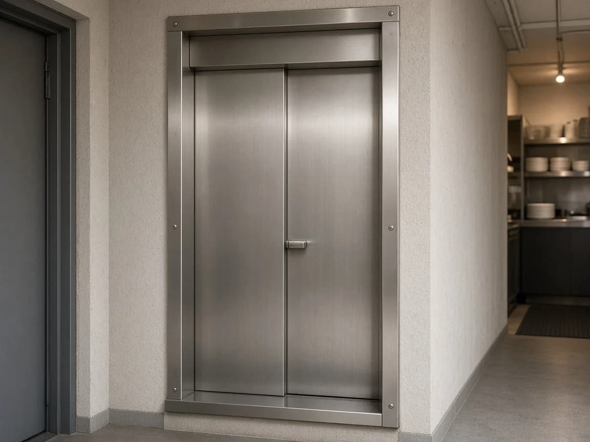 Maloteretni servisni lift u objektu — dekorativna pozadina